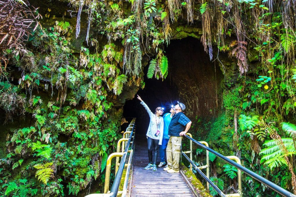 January 2021 - Park of the Month 15 Family at entrance to Nāhuku (Thurston Lava Tube)
