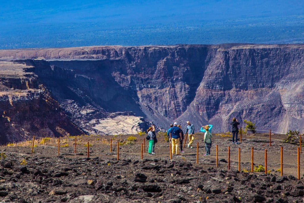 January 2021 - Park of the Month 11 Visitors photograph the changes at Halema‘uma‘u Crater from the Keanakāko‘i side